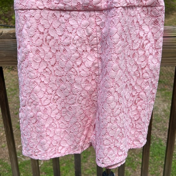 Girl Size Large Crown and Ivy Pink Lace Romper - Picture 3 of 9